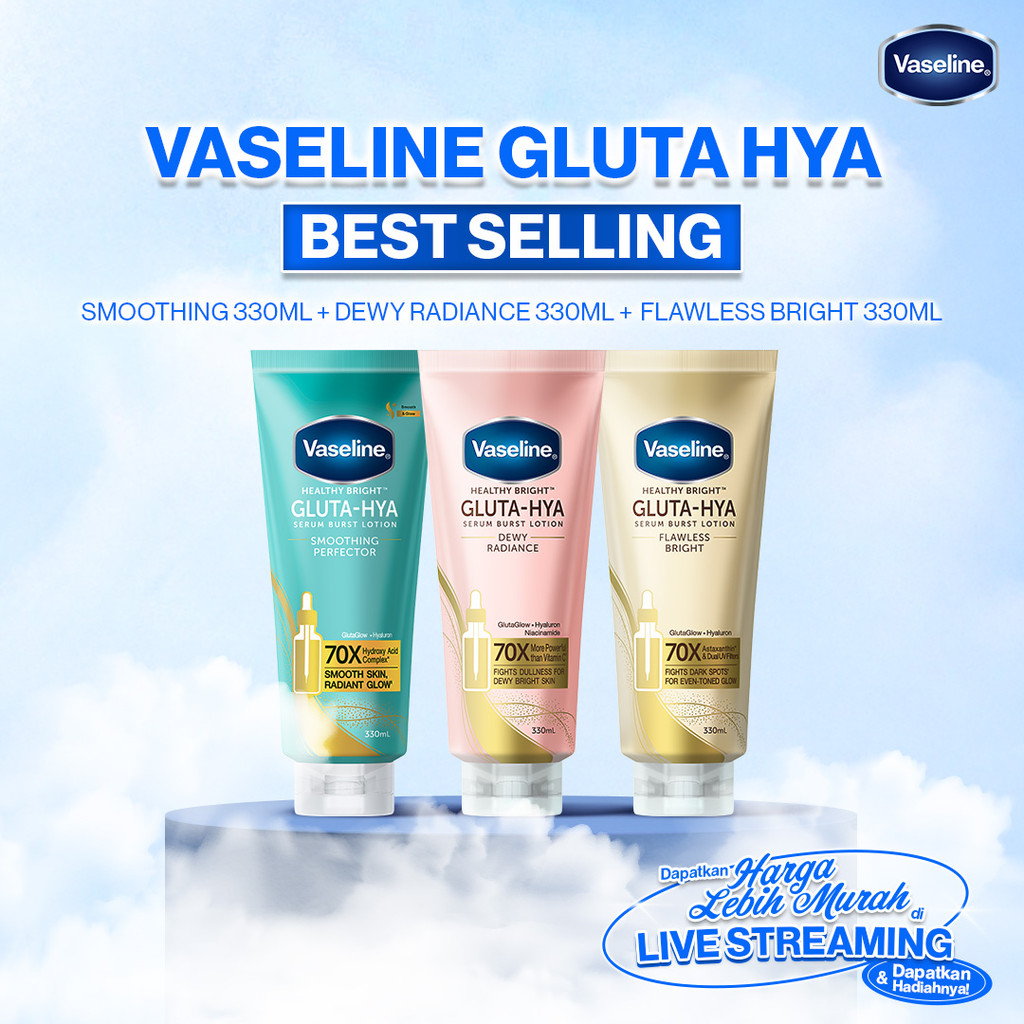 Vaseline Gluta Hya Best Selling| Vaseline Gluta Hya Smoothing 330ml + Vaseline Gluta Hya Dewy Radian