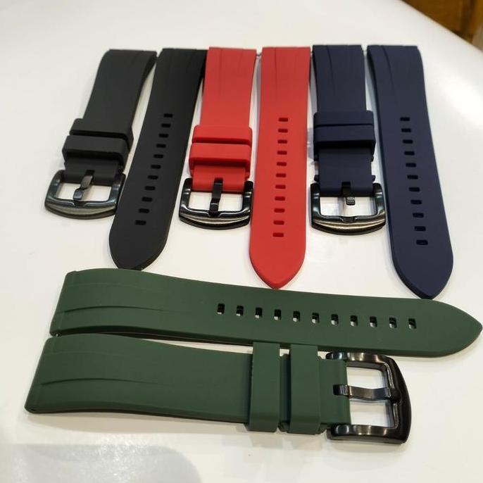 Tali Karet Rubber Strap Lengkung Curved Diver Strap 20mm 22mm Premium