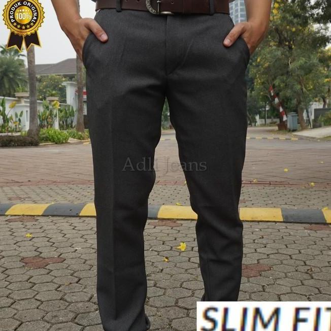 Celana Formal Pria Celana Formal Pria Jumbo Kerja Bahan Wol Katun