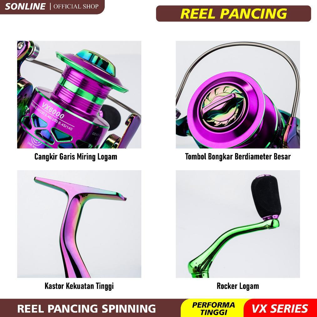 Sonline - Reel Pancing Spinning Laut Full Besi Reel Vx1000-7000 Gulungan Pancing Kuat Reel Pancing L