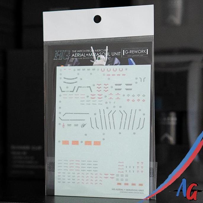 Promo G-Rework HG Gundam Aerial + Mirasoul Flight Unit Water Decal Sticker Diskon