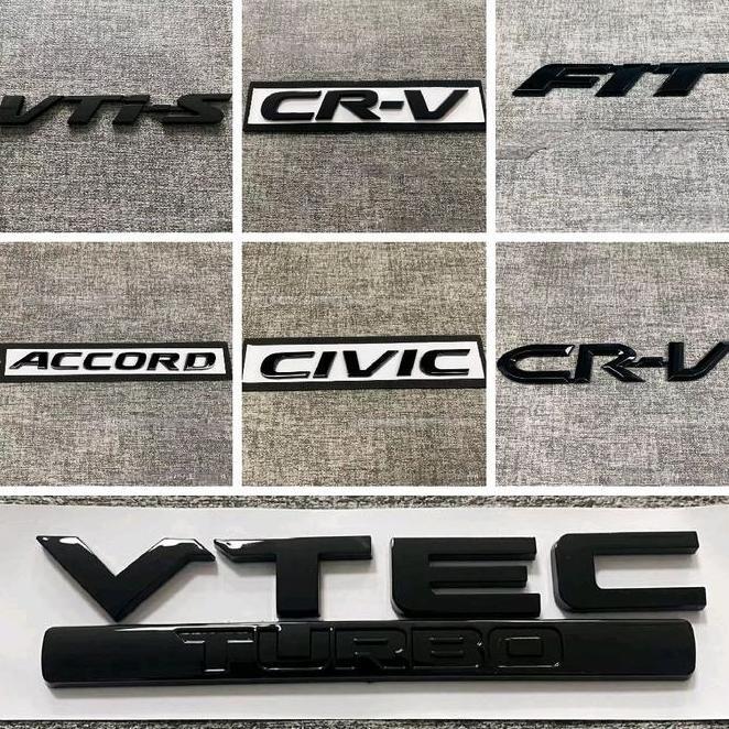 Emblem Honda Black Glossy Piano Crv Vtec Turbo Accord Civic Fit Vtis Vti-S