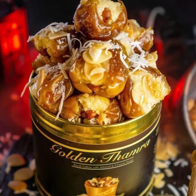 Golden Thamra Kurma Sukari Almond Keju Premium 500g Cemilan Mewah Sehat Bergizi NS