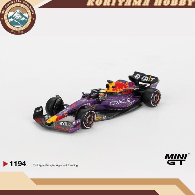 Promo Mini GT 1194 Oracle Red Bull Racing RB19 #1Max Verstappen 2023 F12023 Las Vegas GP Winner Box 