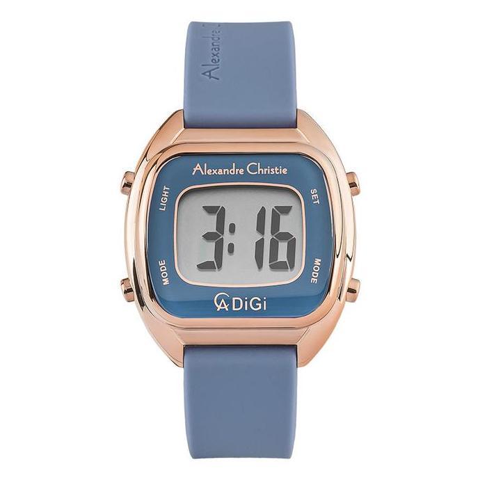 Jam Tangan Wanita Alexandre Christie Digi AC 9335 LH RRGBU Ladies Digital Dial Blue Rubber Strap