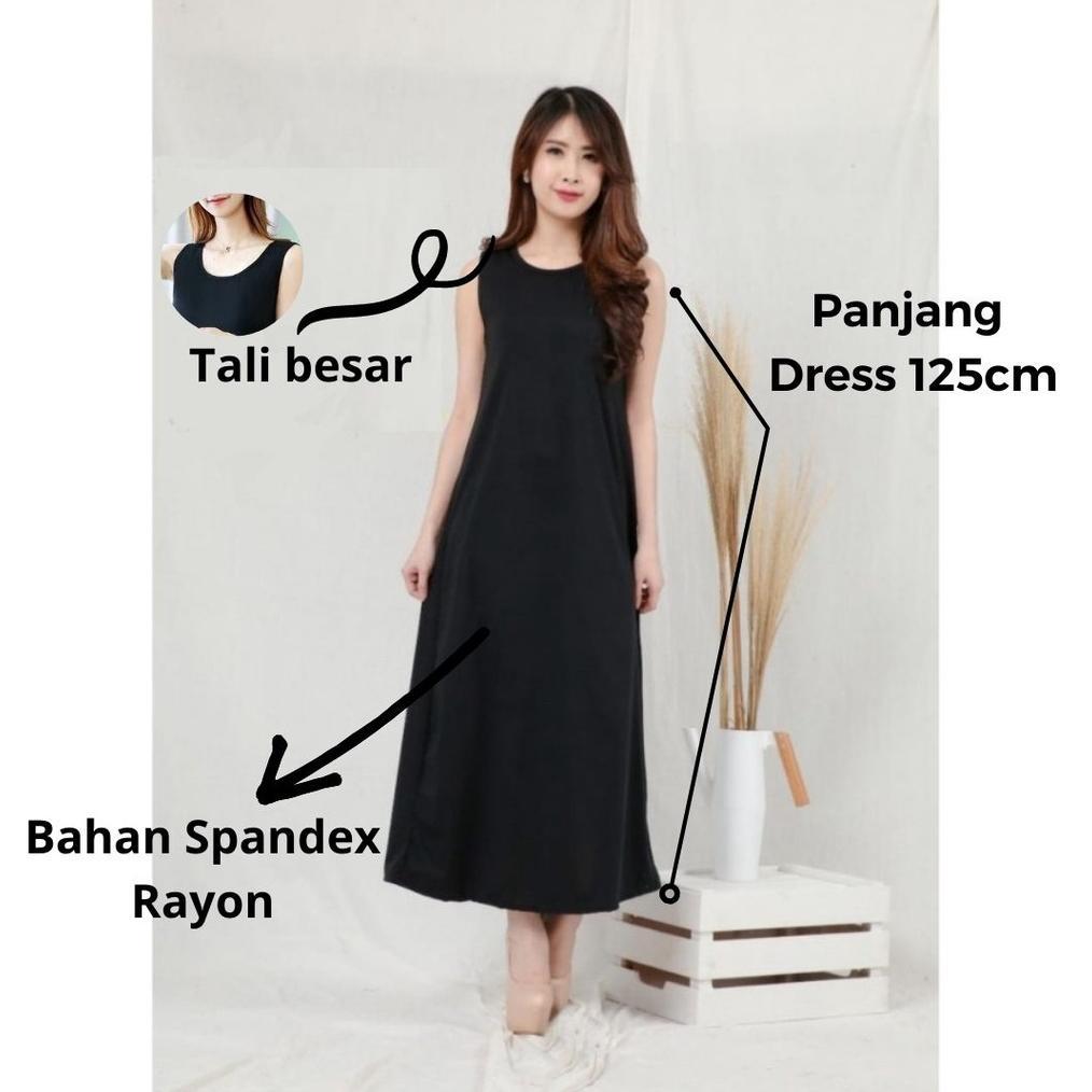 LONG DRESS TANPA LENGAN POLOS JUMBO / LONGDRESS  / LONG DRESS KOREAN STYLE by