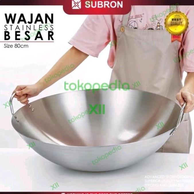 SUBRON ST WSS~50 JUMBO Stainless WOK 50 Cm Wajan Kuali Besar Tebal