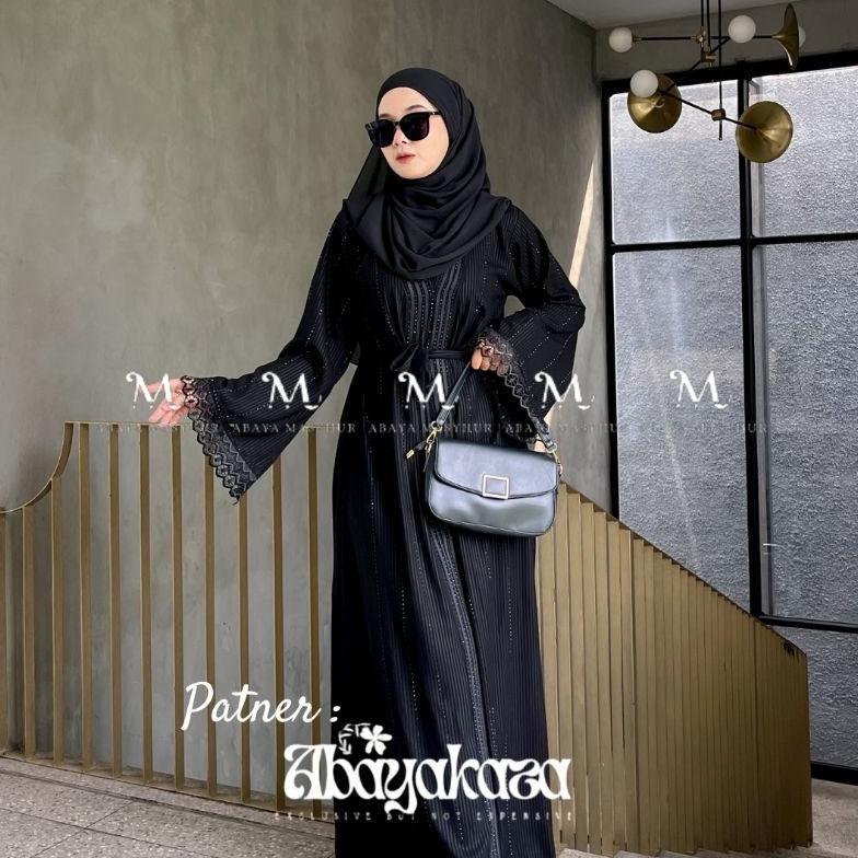 Original Abaya Hitam Turkey Gamis Syari Muslimah Bahan Jetblack Hitam Kombinasi Renda Abaya Zara Dre