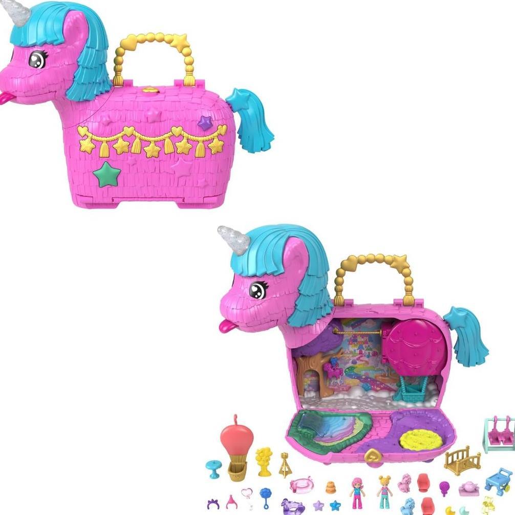 Polly Pocket Unicorn Partilandia Pinata Pencil Case with 2 Mini Dolls