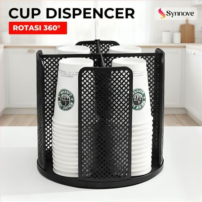 Rak Cup Gelas Plastik Rotasi 360 Paper Cup Holder Tempat Gelas Plastik Cup Dispenser Gelas