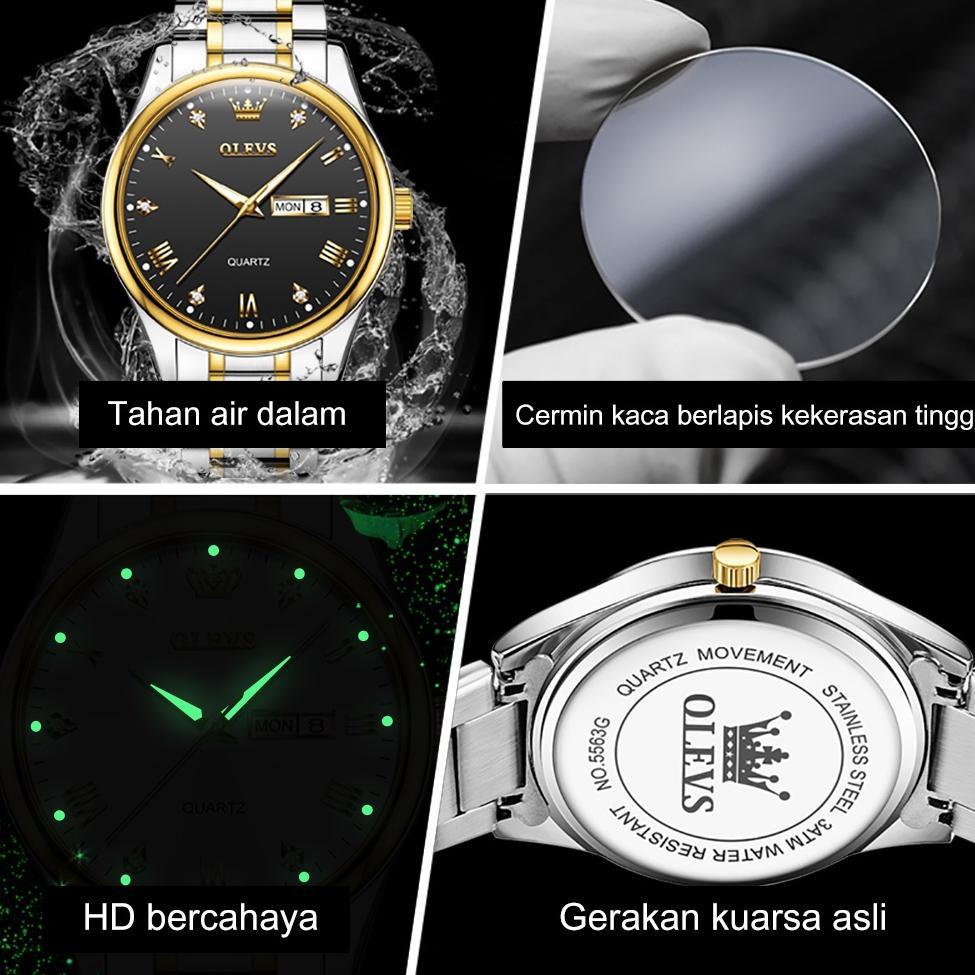 Promo Olevs Jam Tangan Couple Pasangan Original Anti Air Analog Watch Cod