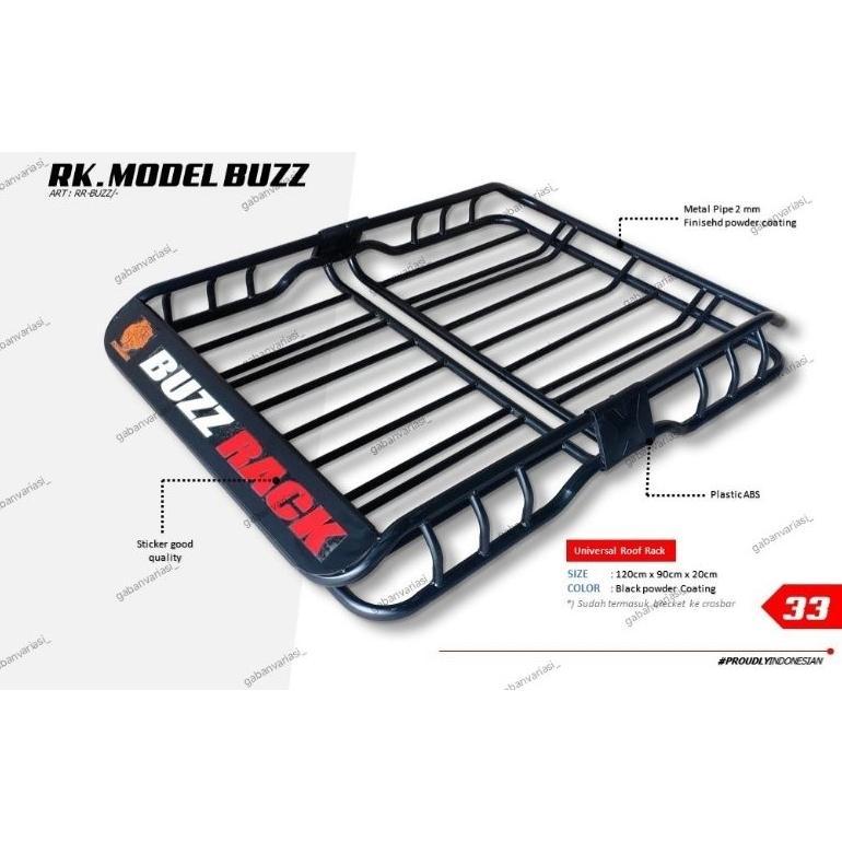 DISKON ROOF RACK / RAK BAGASI ATAS MOBIL BESI MODEL BUZZ RACK UNIVERSAL