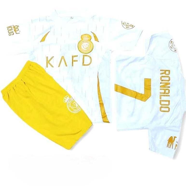 Original Cod Setelan Jersey Bola Al Nassr Anak Terbaru Ronaldo Usia 1-15 Tahun