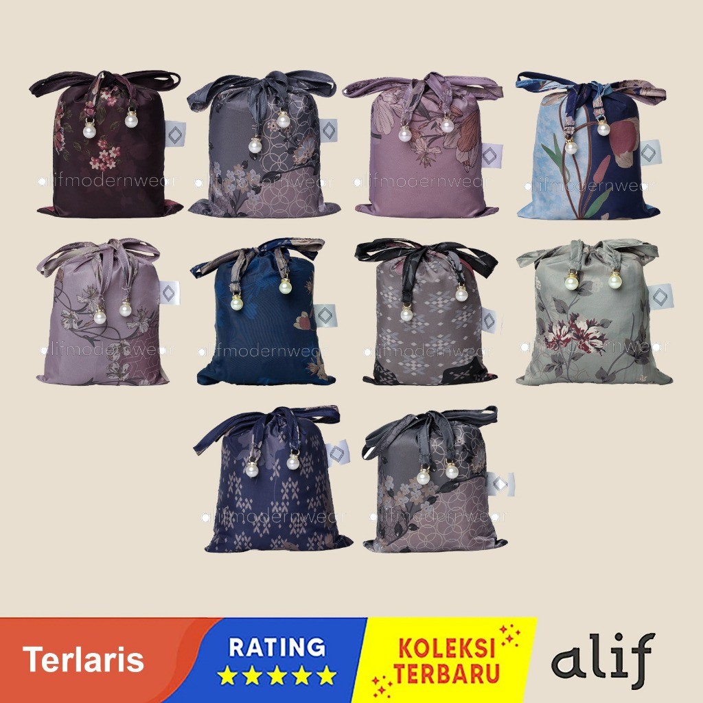 Mukena Travel Mini Alf Motif Bloemen By Alif Modern Wear