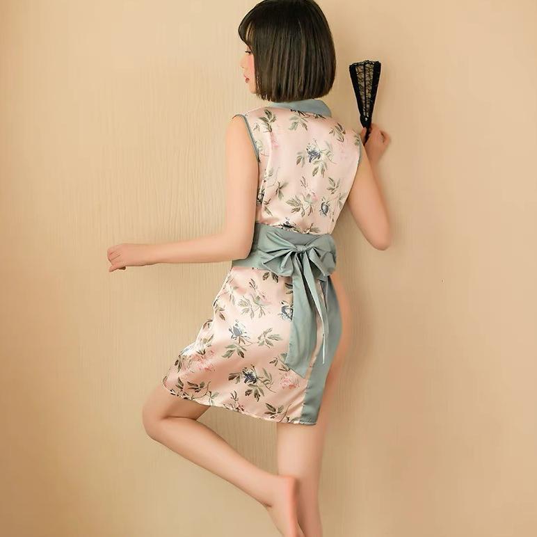 Recommended Sexy Lingerie Baju Tidur Sexy Kimono Model Japan Jepang Satin Premium 1447 Sv-50