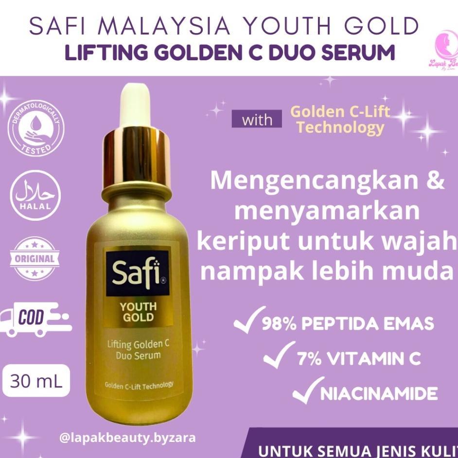 Safi Serum Gold 24K Wajah Anti Aging Penuaan Double Chin Pengencang Muka Malaysia
