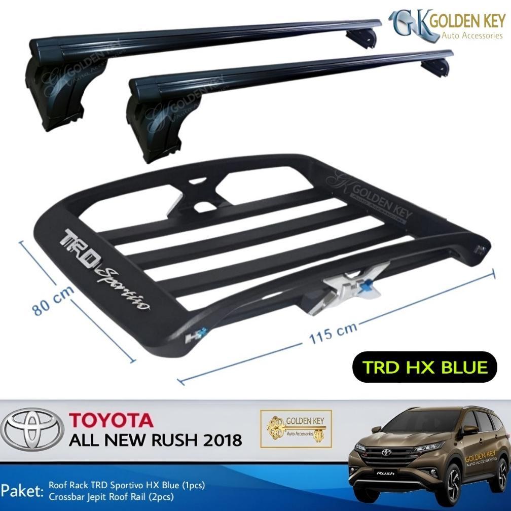 FREE ONGKIR PAKET ALL NEW RUSH 2018 UP ROOF RACK HUMMER HX + CROSSBAR JEPIT ROOF RAIL RAK BAGASI ATA