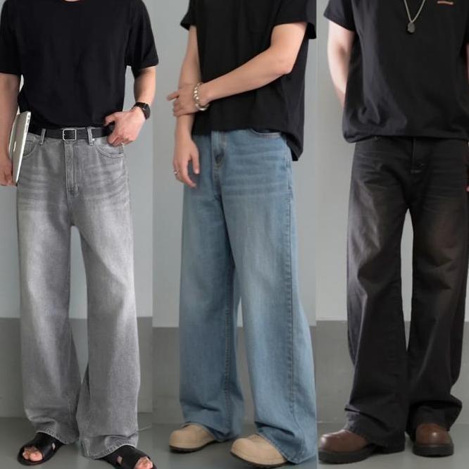 Celana Panjang Pria Baggy Kulot Jeans Korean