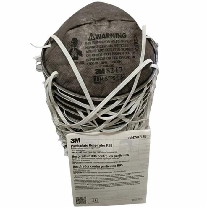 Masker 3M R95 8247 Carbon Original isi 20