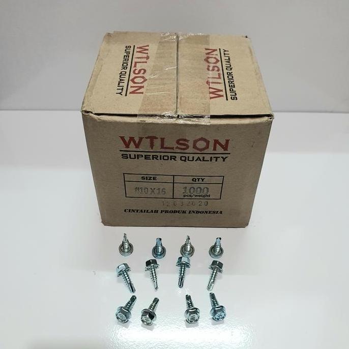 Baut Roofing Sekrup Skrup Baja Ringan 10 x 16 Per Dus