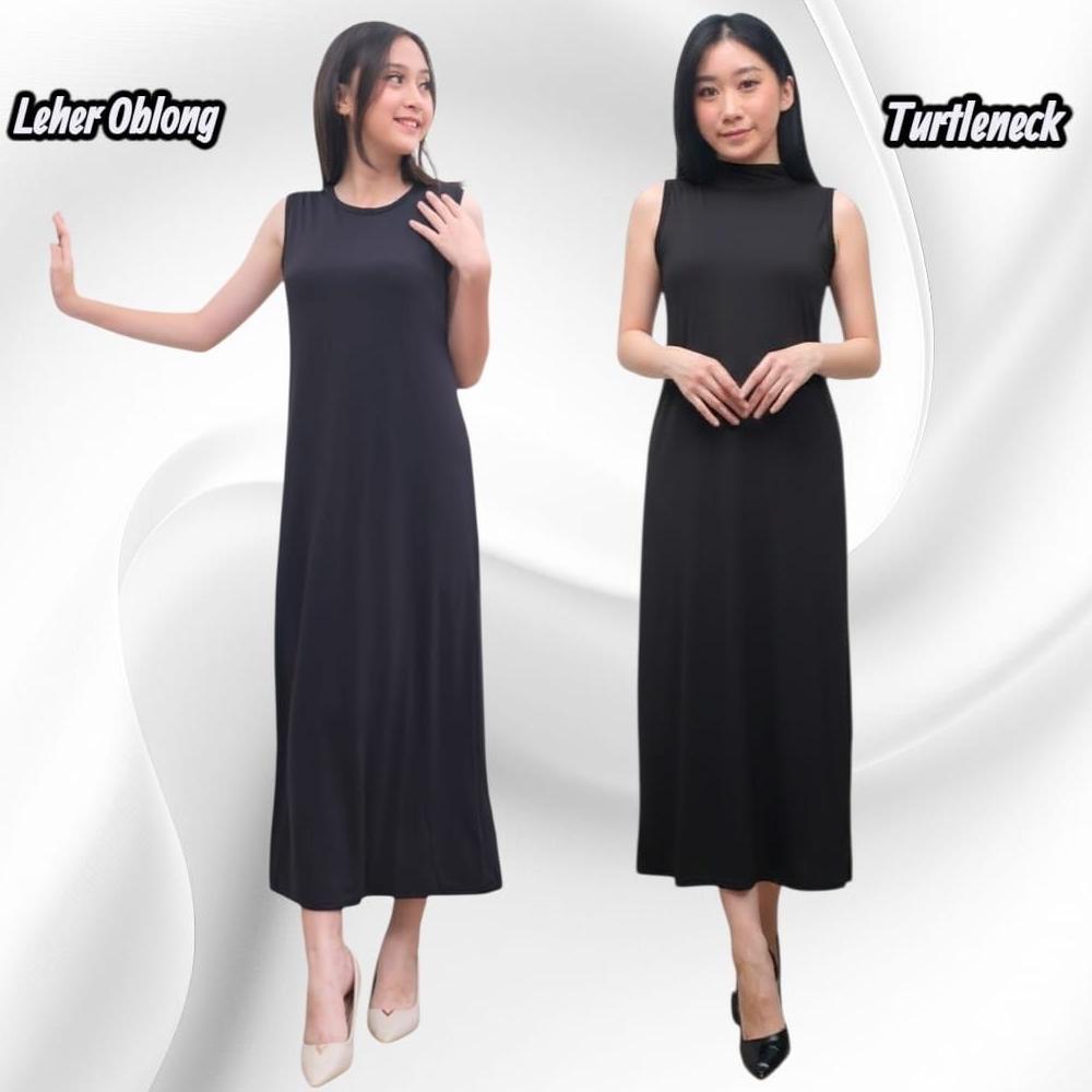 Inner Dress Dalaman / Inner Span /Gamis Manset Polos Bahan Spandeks Premium / Gamis Singlet / Gamis 
