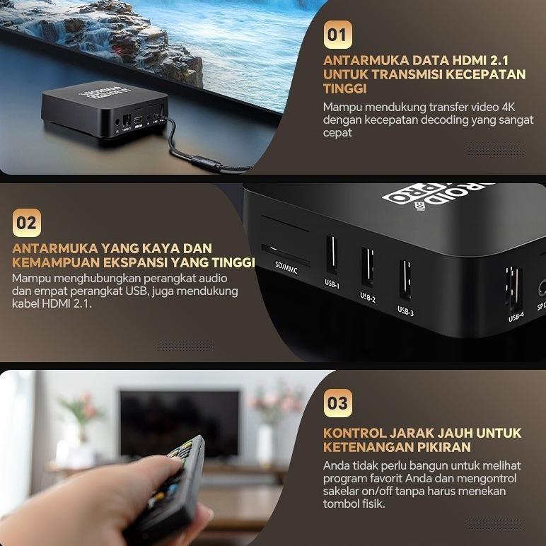 NEW DEALS MANU Android TV Box 4K HD Set-top Box STB 8+128G 2.4GHz WiFi Smart Home Theater Media Play