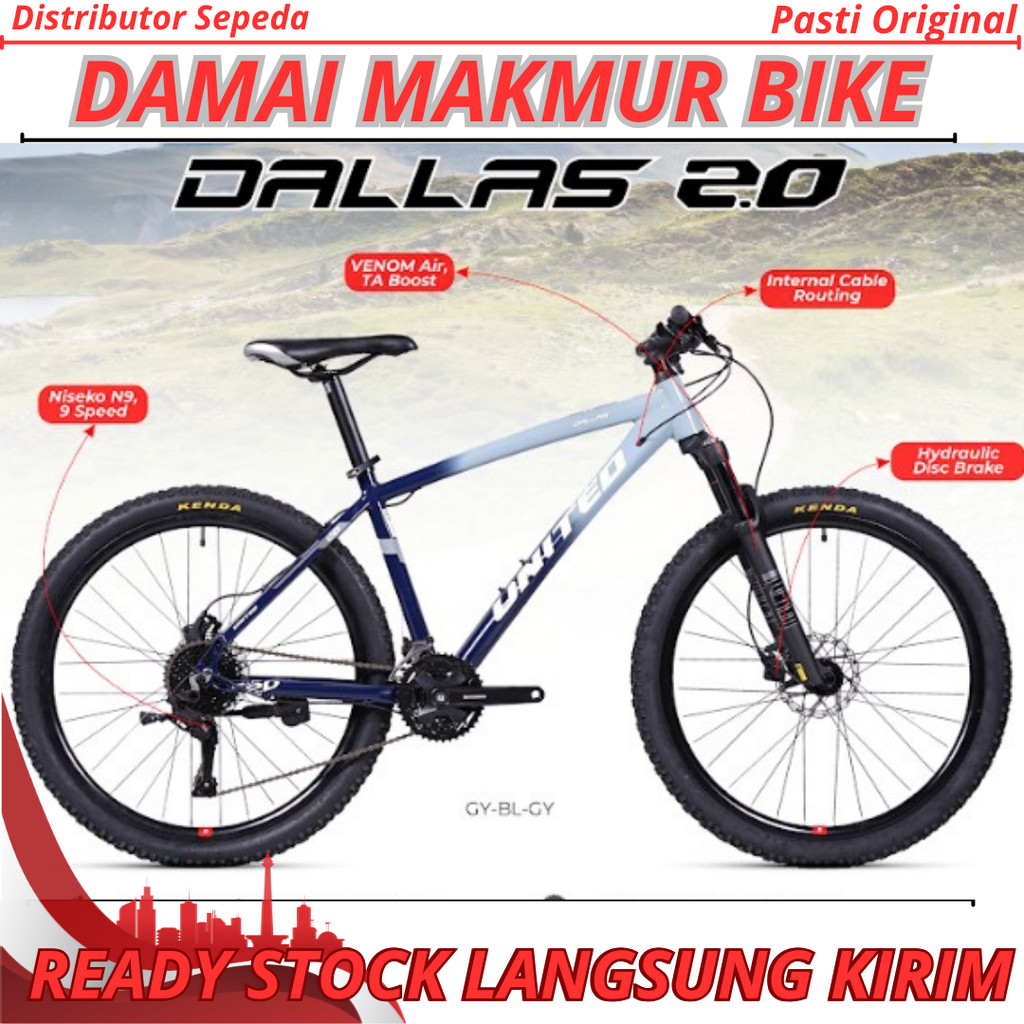 Sepeda MTB 27,5 UNITED DALLAS 2.0 9Speed Hydraulic FORK VENOM AIR