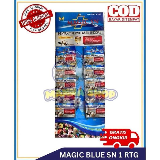 Magic SN Jamu Ayam Magic SN Blue 1 Renteng 10 Sachet Solusi Penyakit Pernafasan Ayam Peliharaan Terb