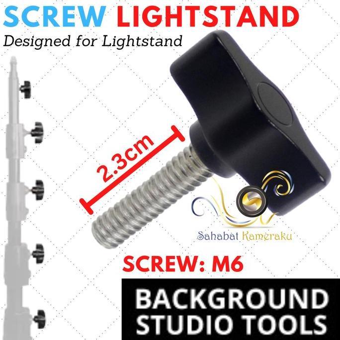 Baut Light Stand Tripod Lampu Lightstand Ulir M6 6mm