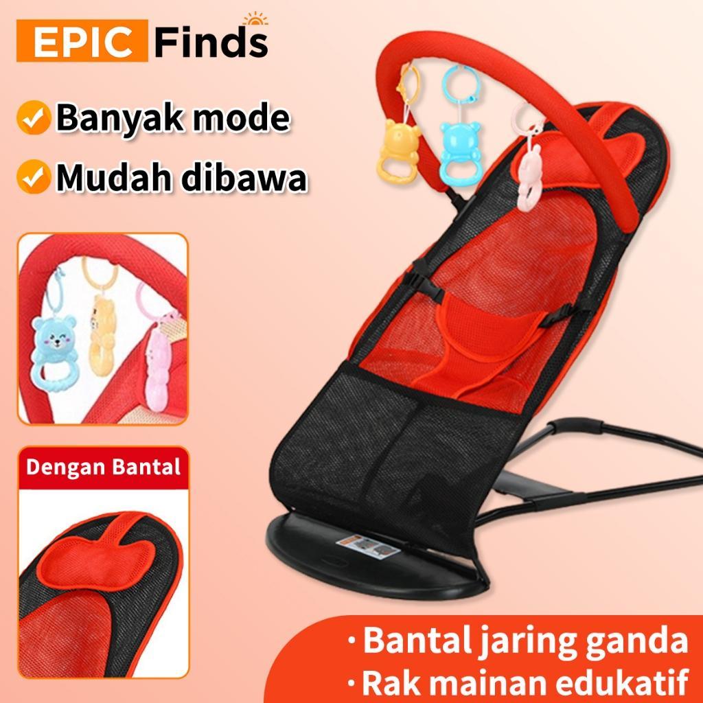 Bouncher Bayi Kursi Ayunan Bayi Lipat Kursi Goyang Manual Bayi Goyang