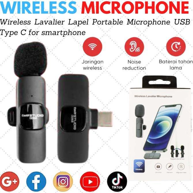 Microphone Wireless MIC Clip On Vlog Smartphone TYPE C / IPHONE
