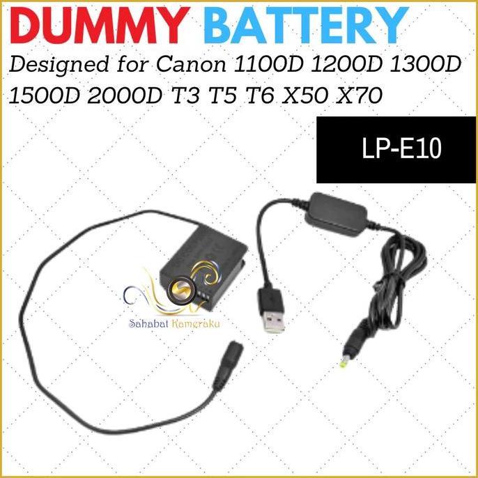 Batere Canon DC Coupler Dummy Battery LP-E10 LP E10 1300D 1500D 4000D