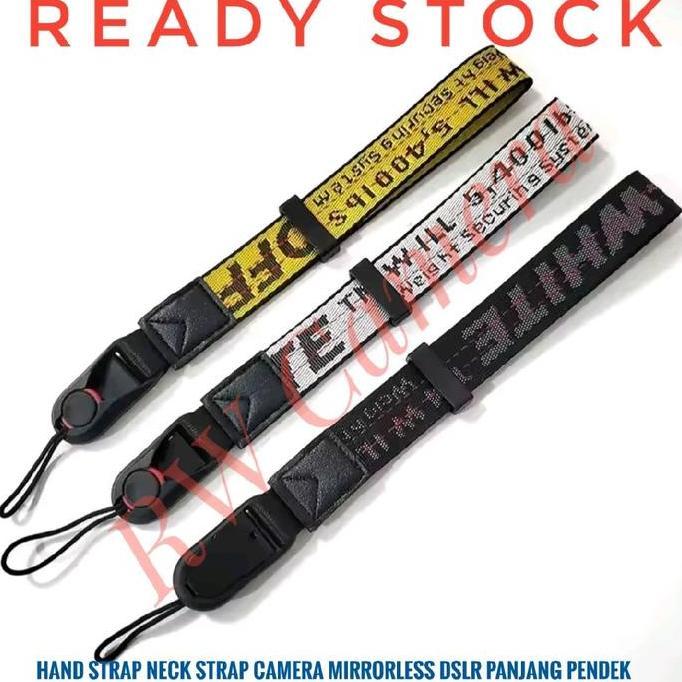 Off-White Strap Tali Kamera Mirrorless DSLR Quick Release Hand Neck Panjang Bahu Fujifilm Canon Sony