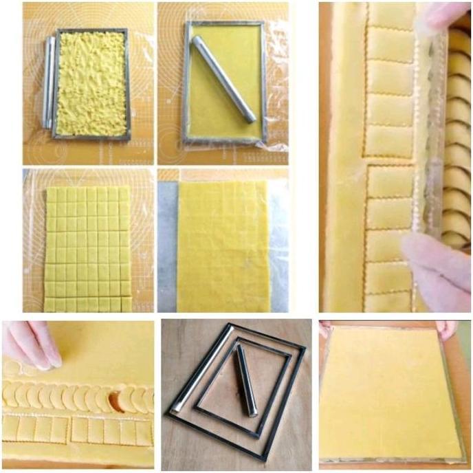 Cetakan bingkai perata adonan kue kering/Cetakan kue kering/Rolpin penggilingan adonan kue Stainless