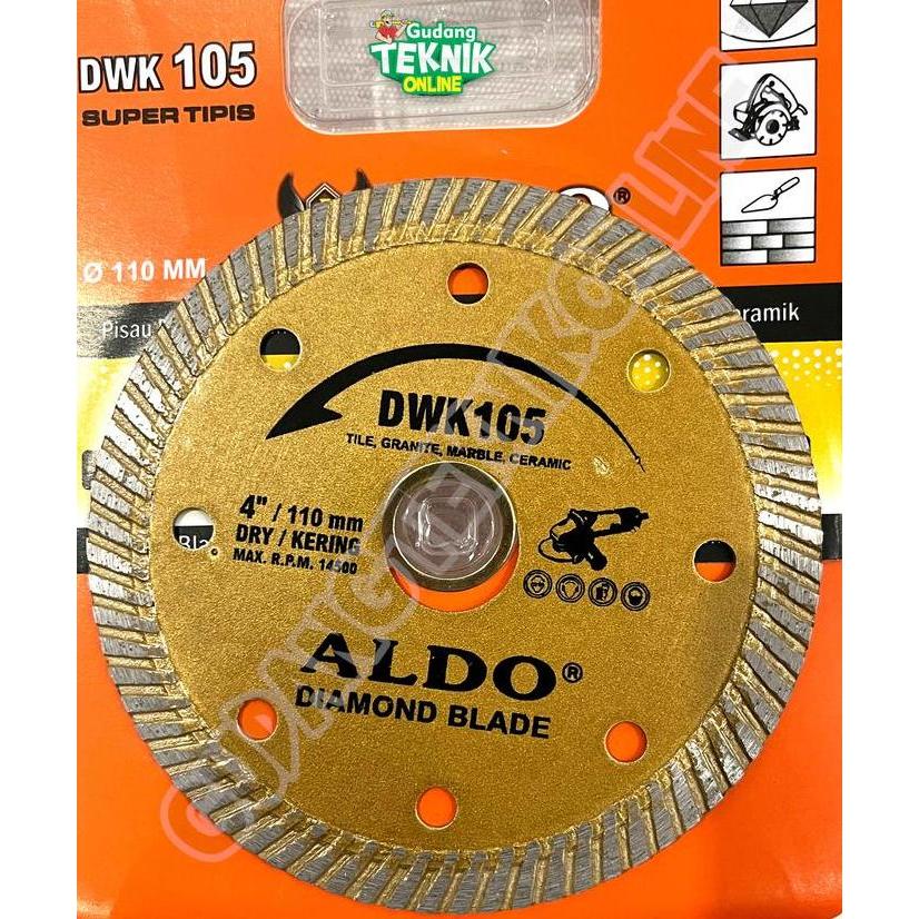 Diamond Wheel 4" DRY TIPIS ALDO DWK-105 DWK-107 105mm KERING / Mata Pisau Potong 4 Inch Kering Keram