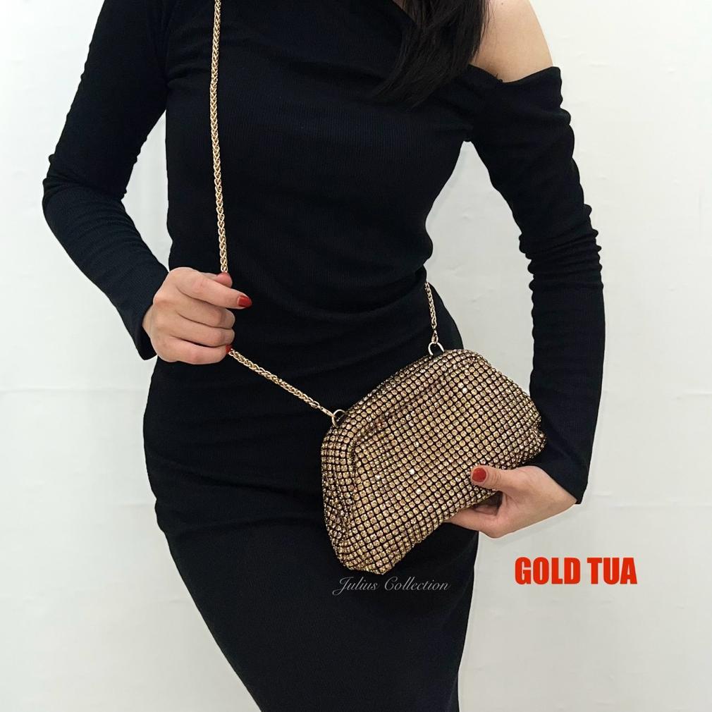 PROMO CLUTCH PESTA DIAMOND BAG JULIUS PREMIUM HANDBAG WANITA DINNER PARTY BAG J057