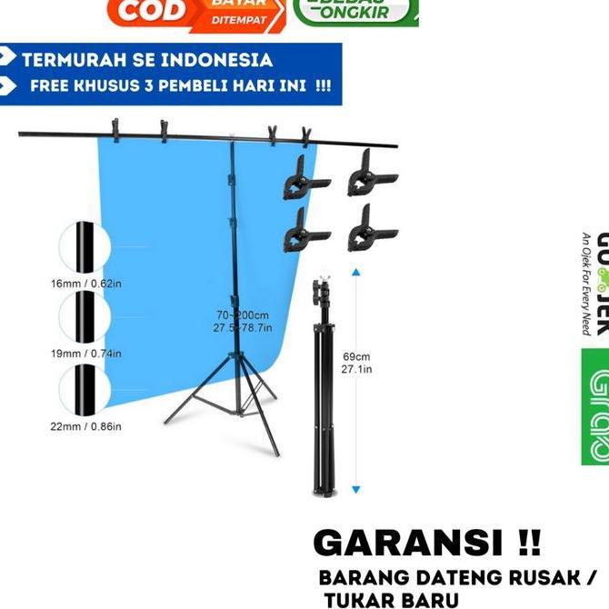 HARGA DISC - Tiang Backdrop Foto Studio Produk  T-Shape 2 Clamp 60 x 70