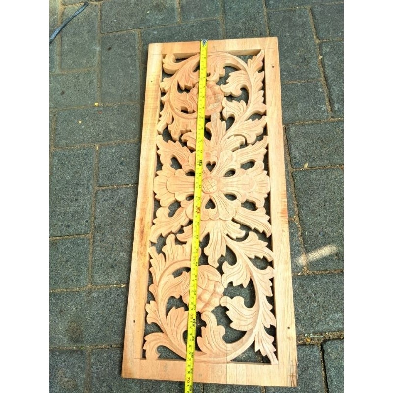 Ornamen Ukir Tebeng 30X60Cm/Ukiran Tempel Dekorasi Dinding
