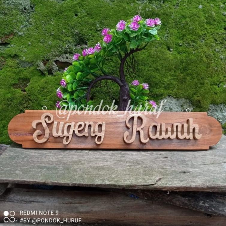 Hiasan Dinding Kayu Sugeng Rawuh Wilujeng Sumping Jati Asli Tpk Perhutani