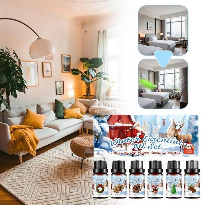 READY IMPORT 6PCS/SET HOME-USE FRAGRANCE PERFUME OILS SET FRESHEN INDOOR AIR WINTER AROMATHERAPY ESS
