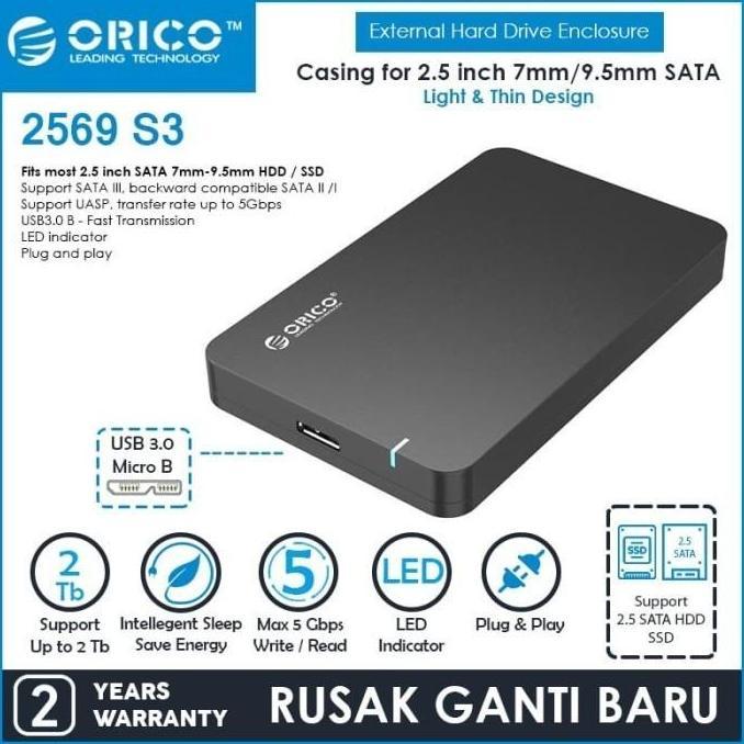 Orico 2569S3 Portable HDD Enclosure 2.5 inch SATAIII To USB3.0 2569