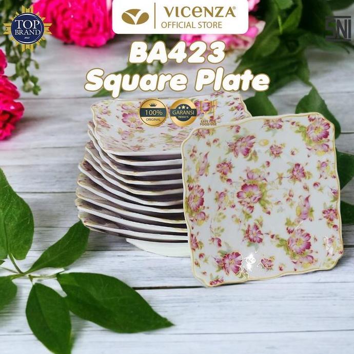 Vicenza Piring Kotak Kecil BA423 1 Lusin Motif Melati