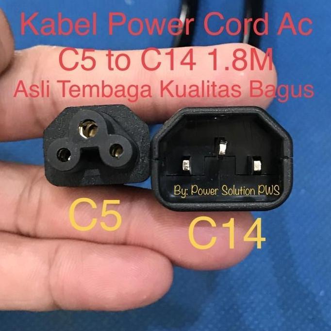 Kabel Power Ac Cord C14 to C5 / C14 to colokan Notebook / C14-adaptor Termurah