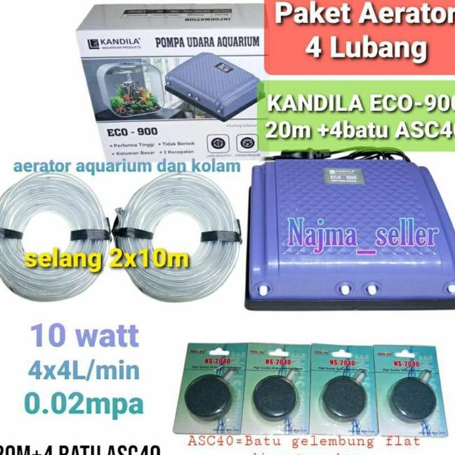 Paket Aerator Kolam Ikan 4 Lubang Istimewa Kandila Eco900. Paket Aerator Fullset Komplit