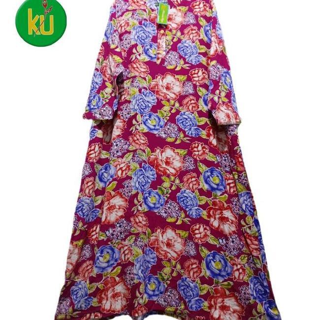Kencana Gamis Jumbo Lengan Panjang 135 Cm Ungu Hijau Longdres Abaya Ld Label