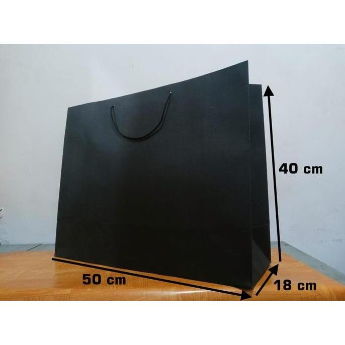 Avvolgere- Paper Bag Jemani - (Hitam Polos) (Ukuran: 50 X 18 X 40 )