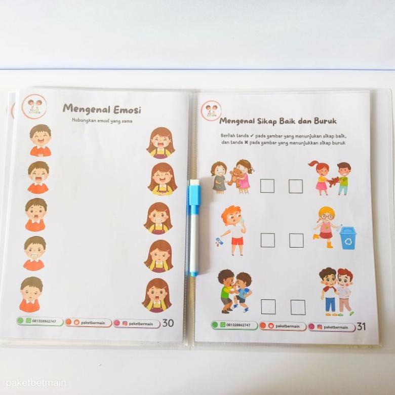Worksheet Anak Pra Sekolah , Worksheet Anak PAUD, Worksheet Anak TK,  Buku aktivitas Pertamaku, Buku