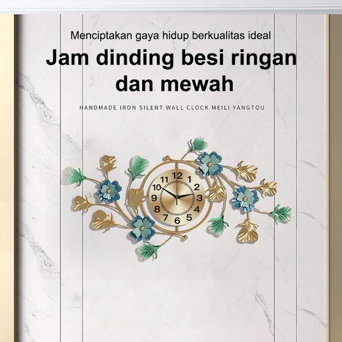 DAMELOPO Jam Dinding Motif bunga Mewah Ruang Tamu Ruang Makan Jam Mewah Jam Dinding Jam A Jam Dindin