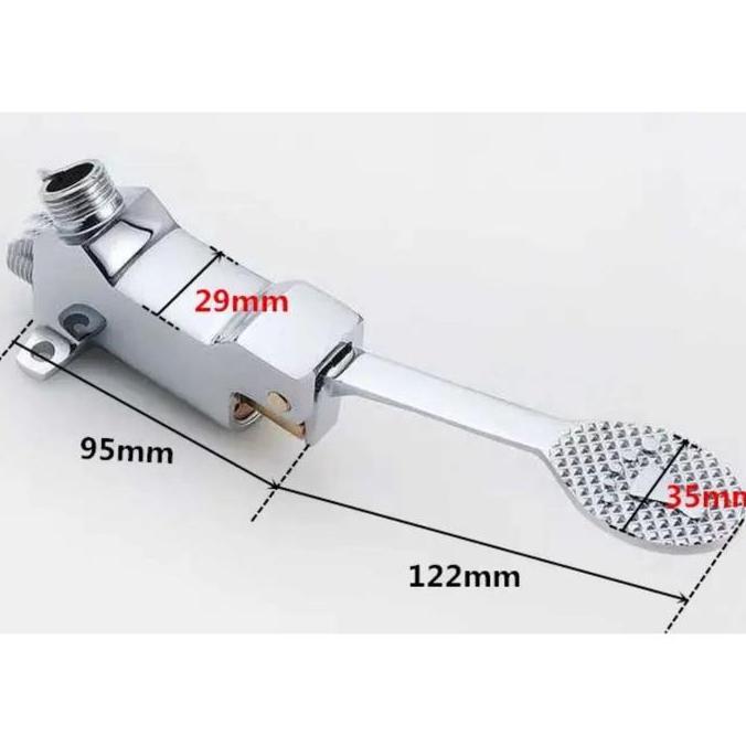 HASQUINE 1 Set Kran Injak Kaki Stainless Wastafel Cuci Tangan