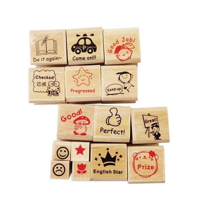 EZESJIT Stempel Nilai Guru Anak Stempel Reward Stempel Emoji Reward